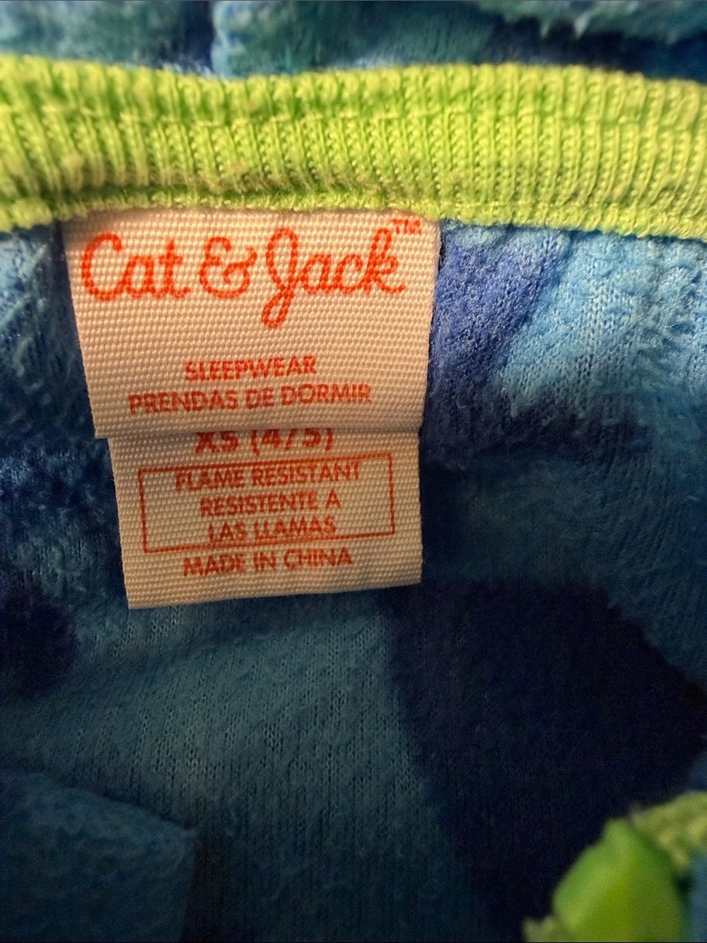 Cat & Jack Light Blue Hooded Zip Pajama Set with Purple Print and Yellow Trim